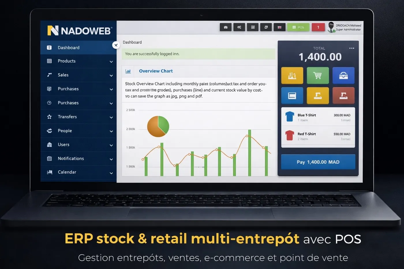 Plateforme de stock, entrepôt & POS multi-entrepôts